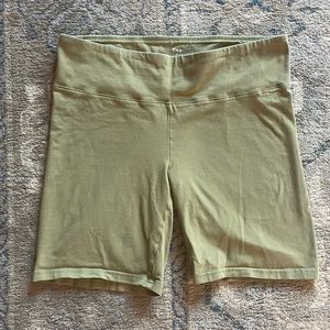 Aritzia TNA Khaki Green Biker Shorts